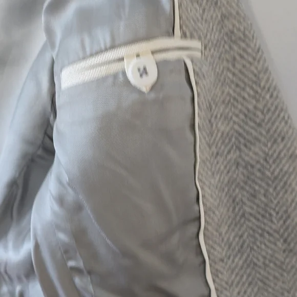 Vineyard Vines Women's Wool Herringbone Gray and White Blazer sz 00